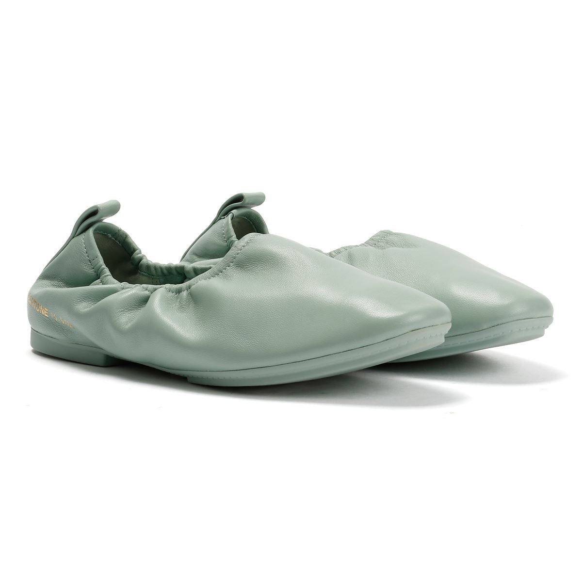 FitFlop X Pantone Delicato Ballerina Chaussures En Cuir Vertes Pour Femmes