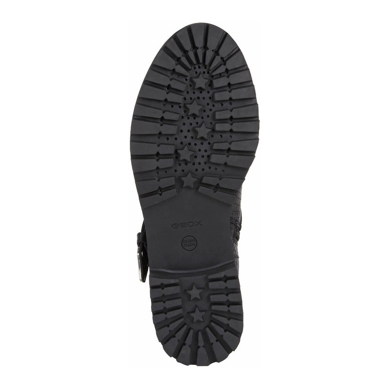 Geox Hoara Bottes En Cuir De Vache Pour Femme, Couleur Noire