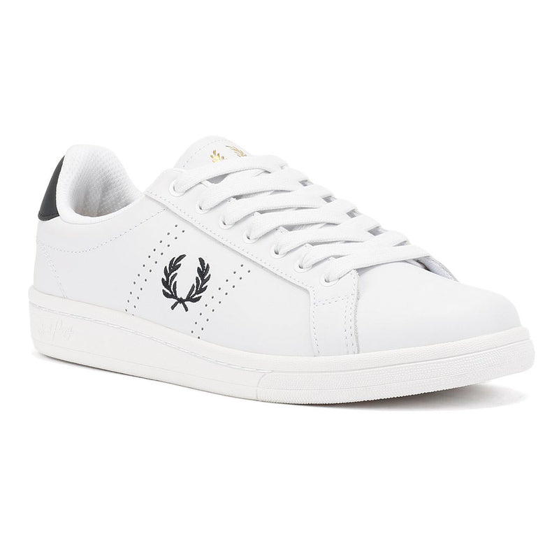 Fred Perry Cupsole Baskets Blanches En Cuir Pour Hommes