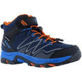 Hi-Tec Blackout Mid Chaussures De Randonnée En Softshell Pour Garçons En Polyester Bleu Marine/orange/bleu Lac