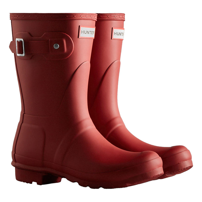 Hunter Original Short Bottes De Pluie En Caoutchouc Rouge Pour Femmes