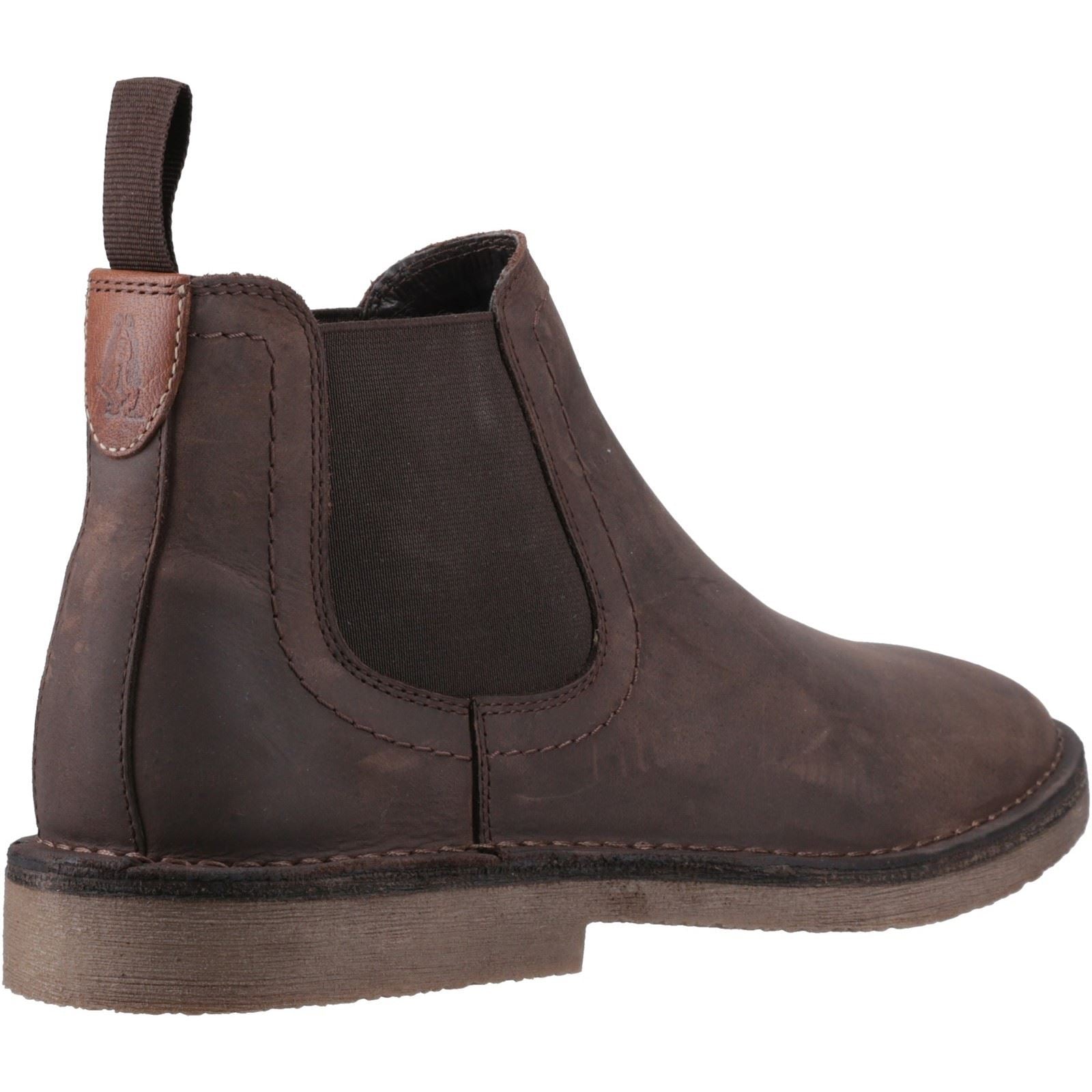Hush Puppies Shaun Bottes Homme En Cuir Marron Ciré