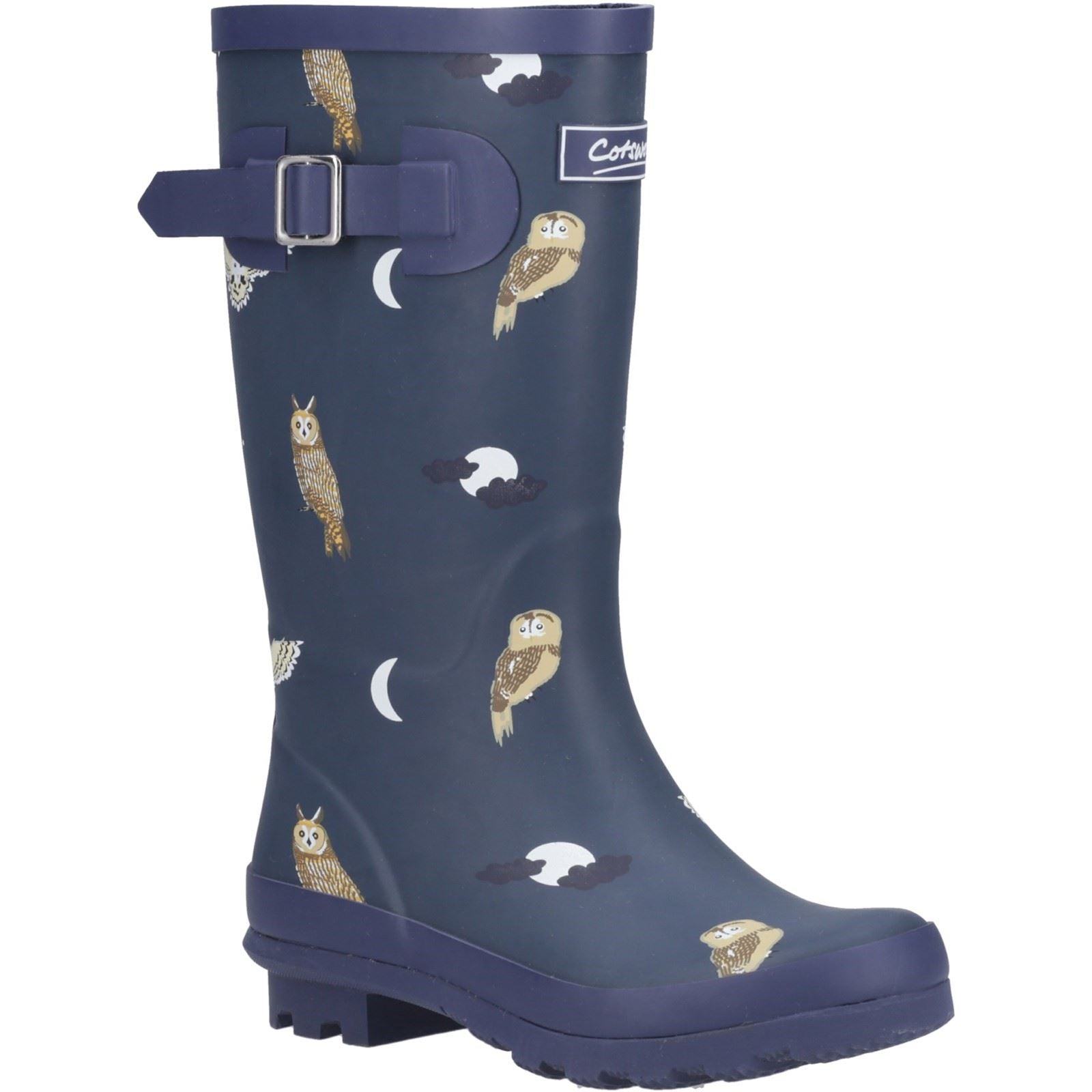 Cotswold Woodland JNR Bottes De Pluie En Caoutchouc Pour Filles Owls Wellington