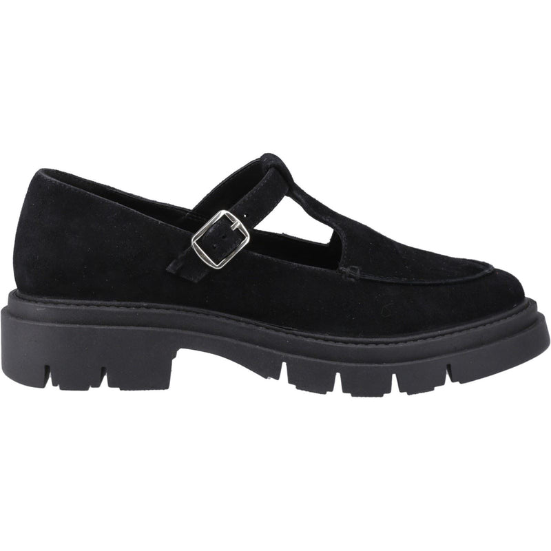 Hush Puppies Nella T-Bar Chaussures Noires Pour Femmes En Suède.