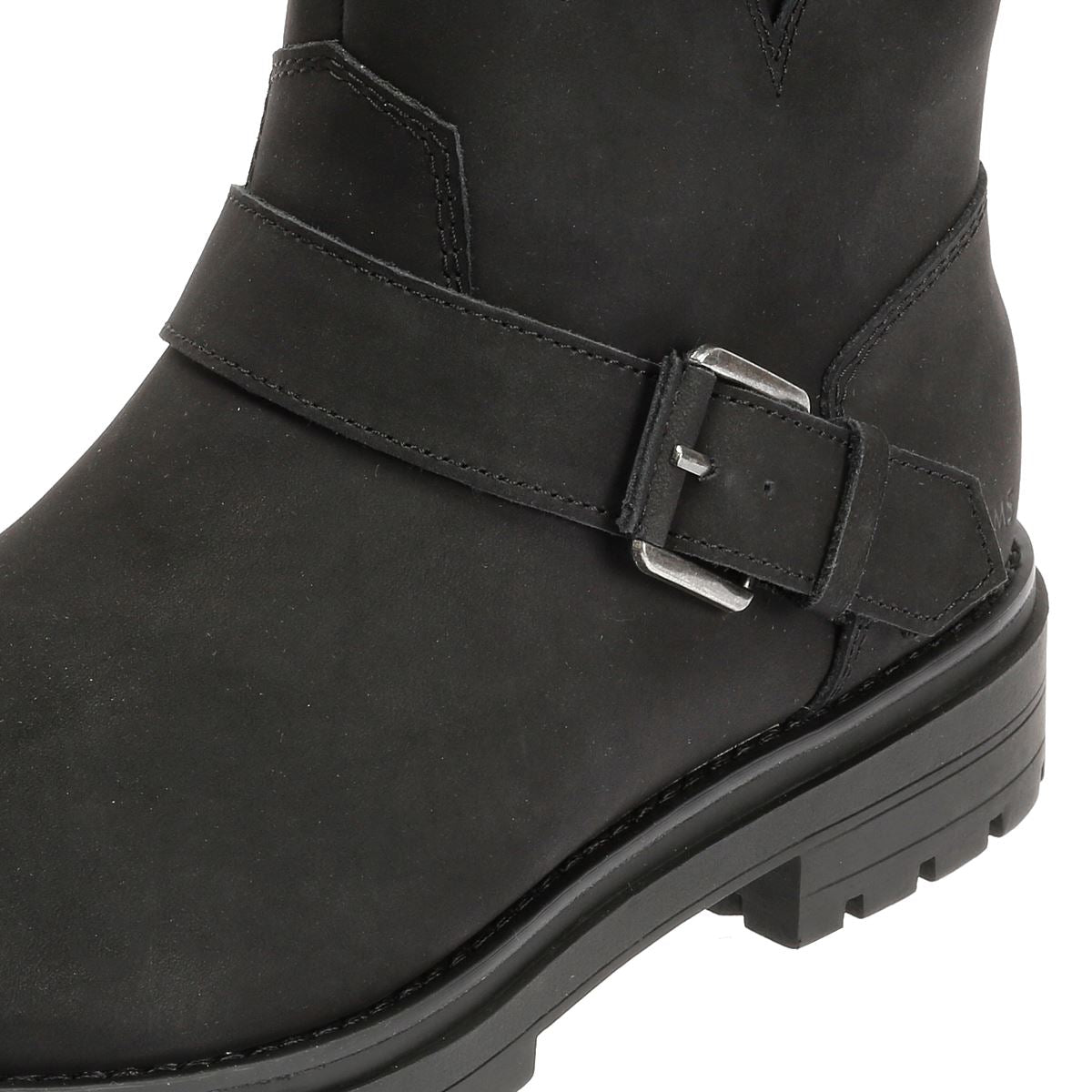 TOMS Ionie Moto Bottes Noires En Nubuck Pour Femmes