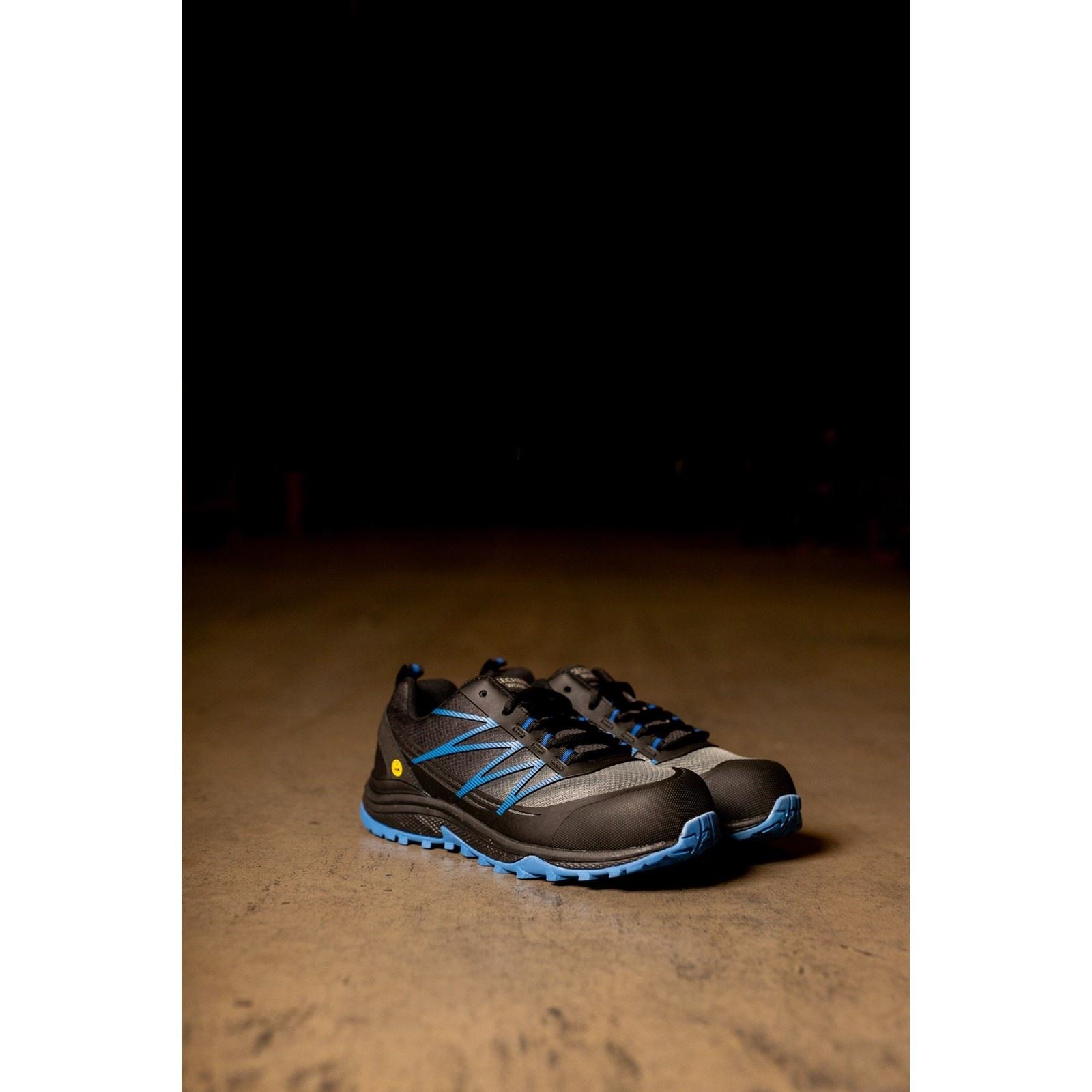 Skechers Workwear Puxal Baskets De Sécurité Noires/Bleues Pour Hommes En Textile