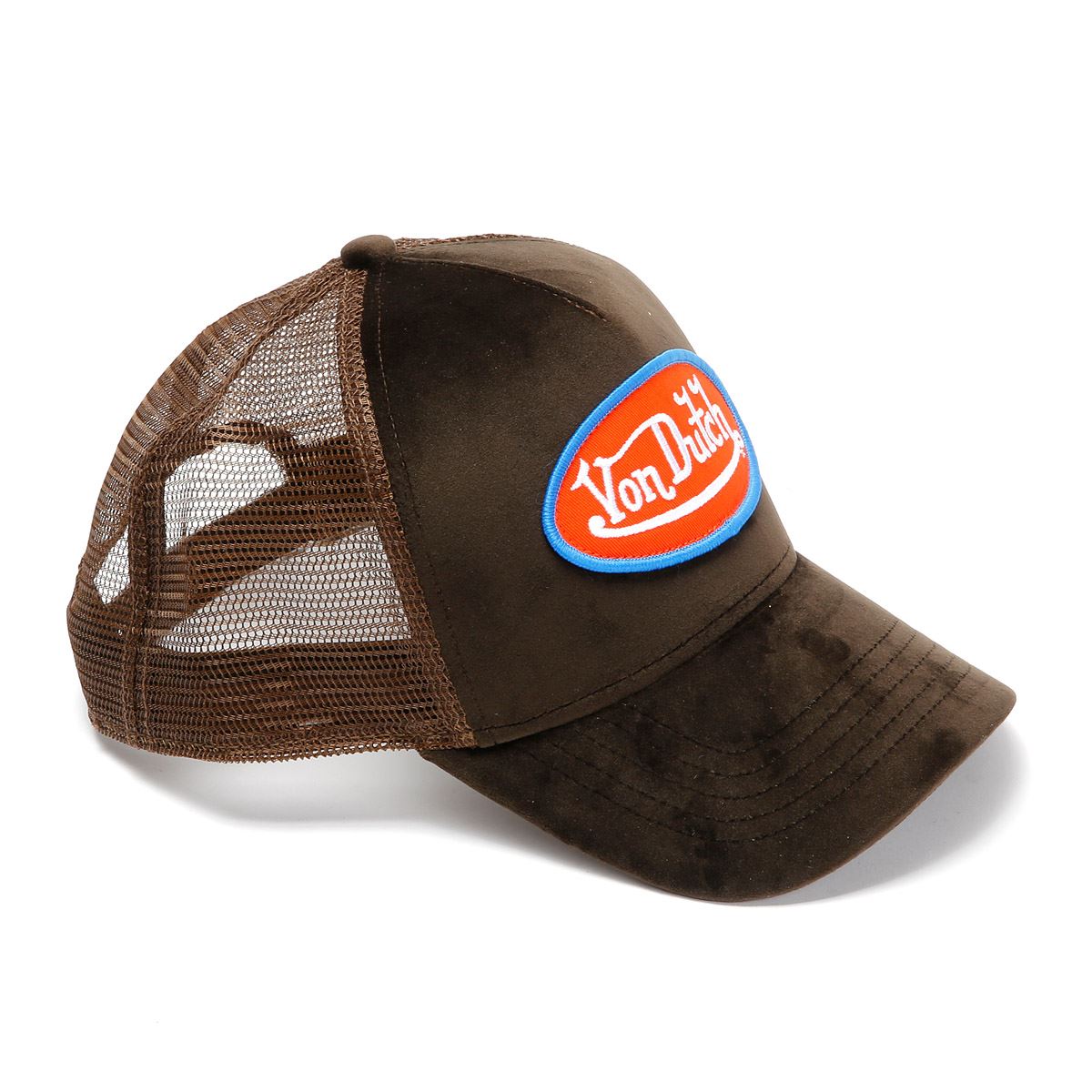 Von Dutch Velvet Trucker Casquettes En Coton Marron