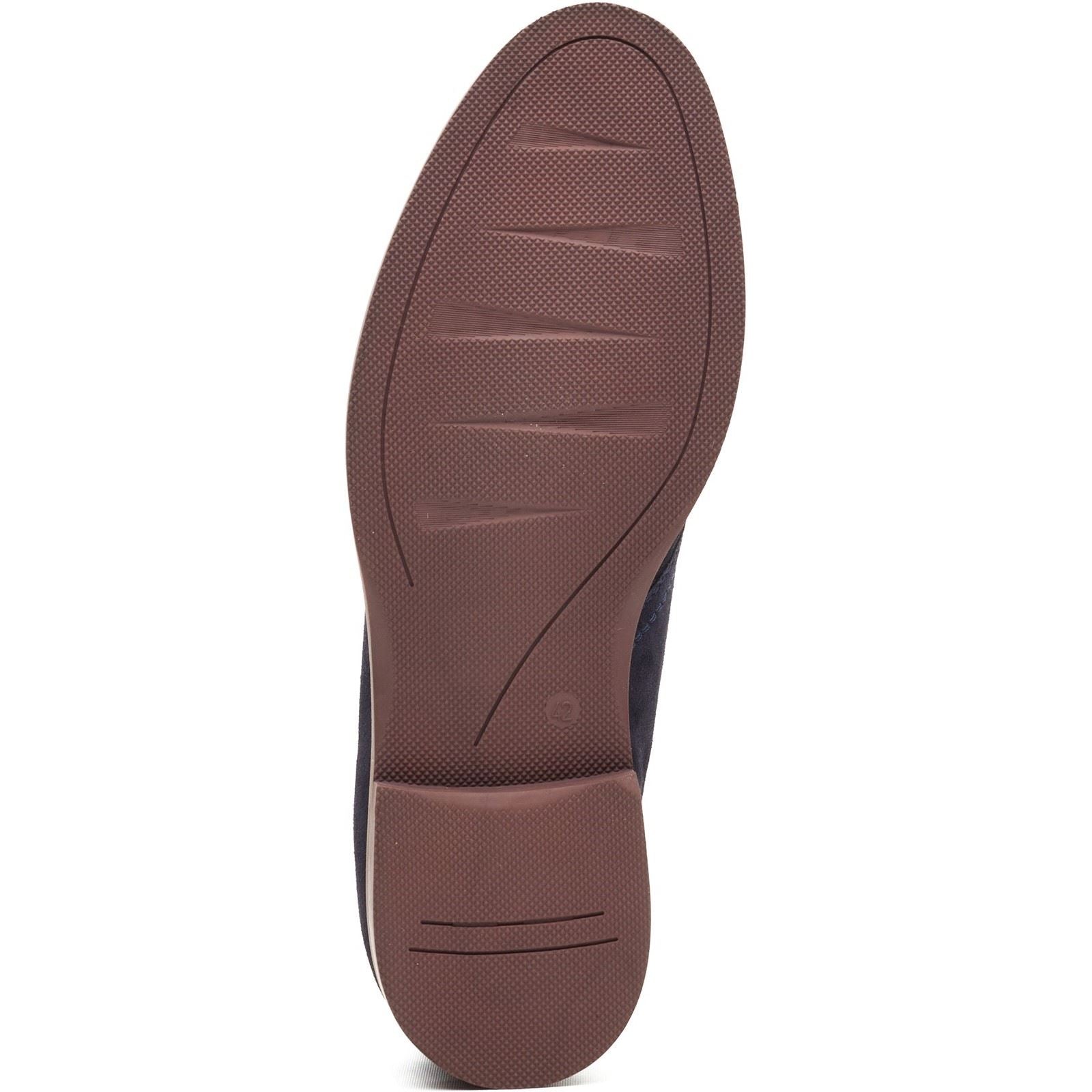 Base London Carlton Chukka Bottes En Cuir Pour Hommes Bleu Marine