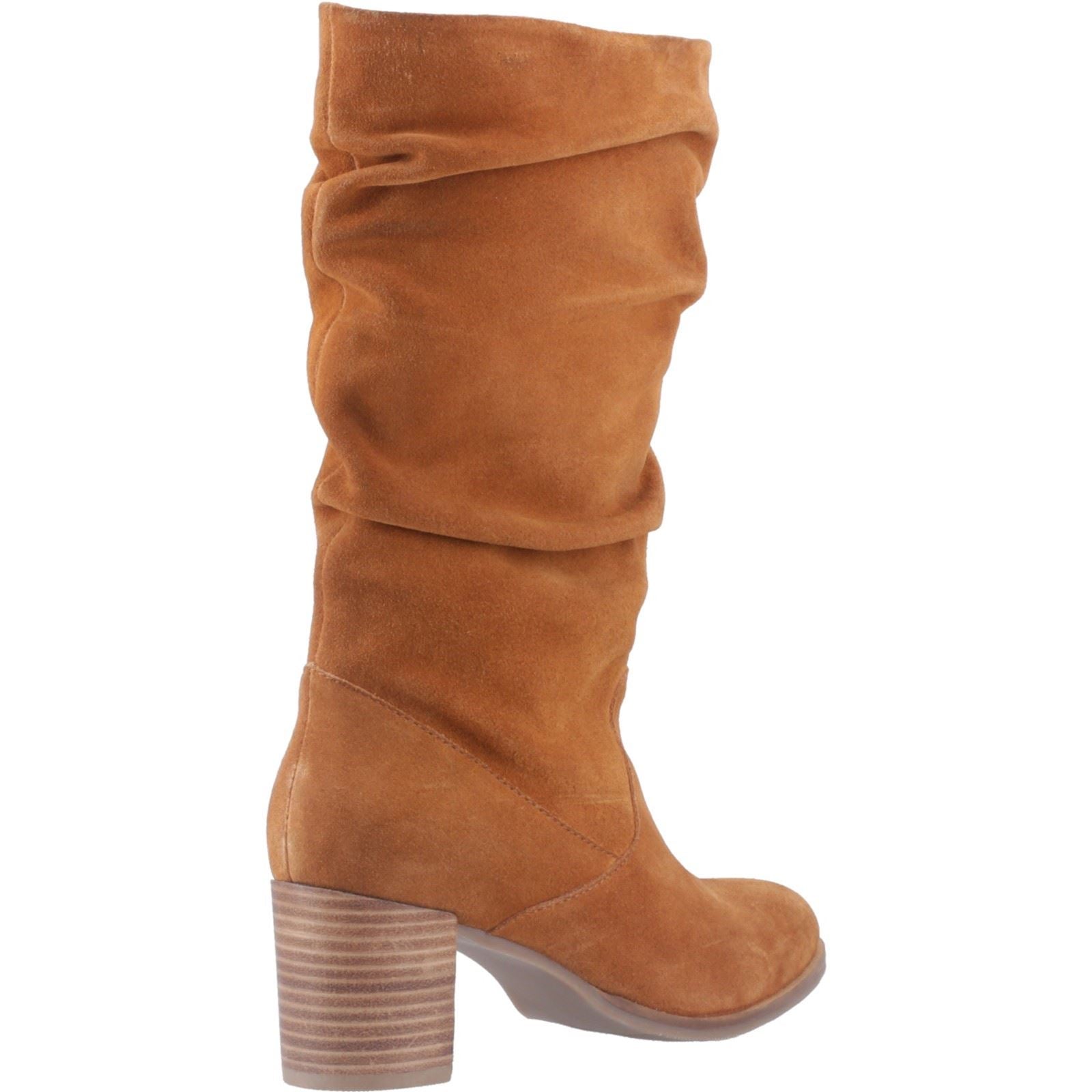 Hush Puppies Cosima Bottes Hautes À Talons Pour Femmes En Daim Couleur Tan