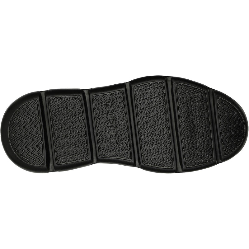 Skechers Garza Gervin Chaussures En Cuir Noir À Lacets Pour Hommes