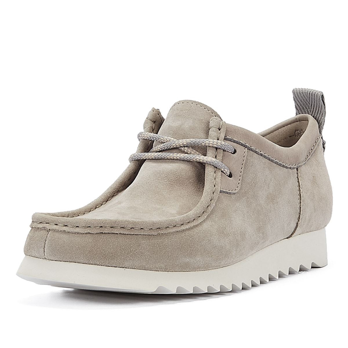 Clarks Main Wallabee FTRE Lo Chaussures À Lacets En Daim Gris Pour Hommes