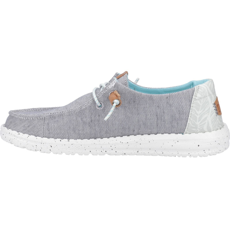 HEYDUDE Wendy Heathered Slub Tropical Mocassins Gris Pour Femmes