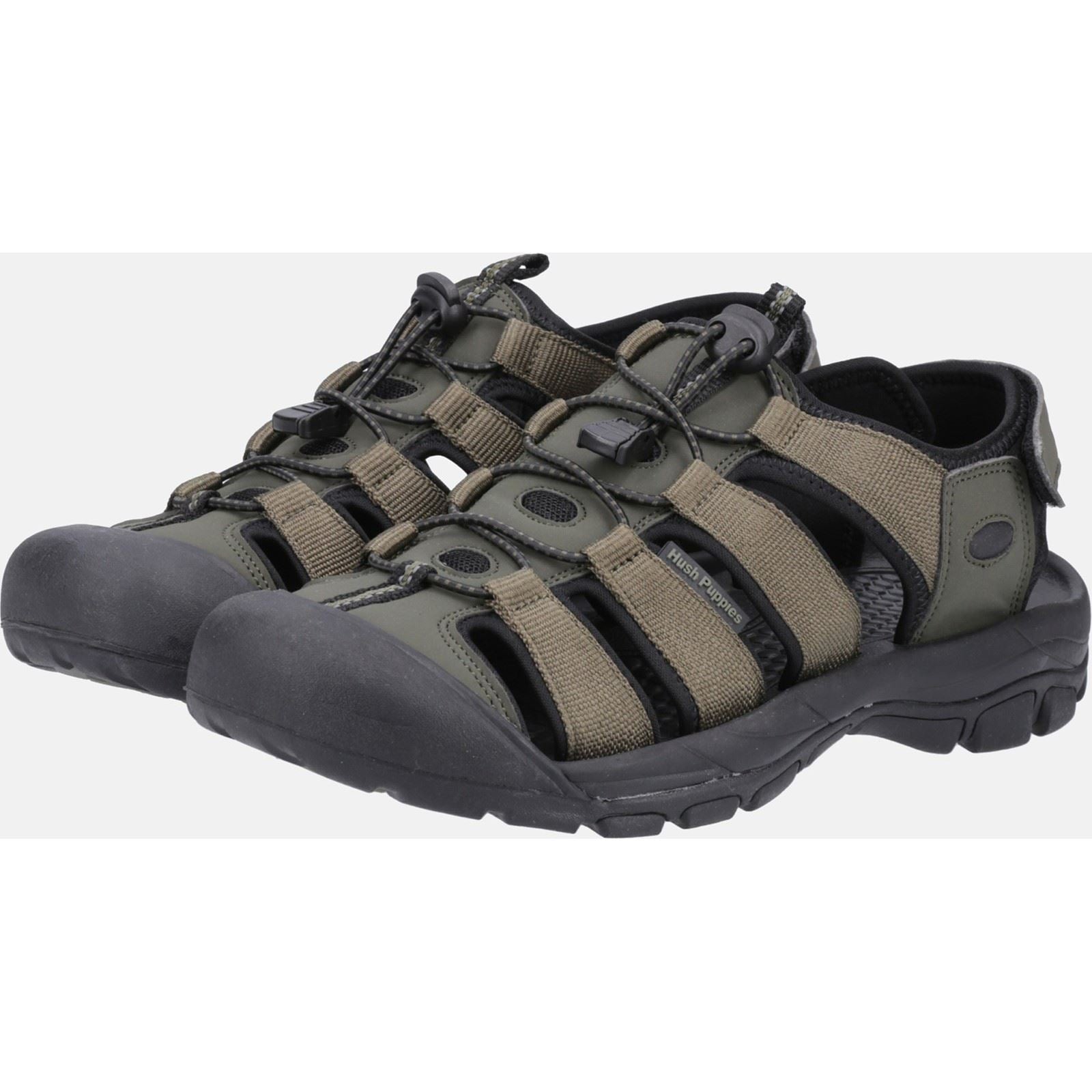 Hush Puppies Peru Sandales Pour Hommes En Polyuréthane/Sangle En Khaki