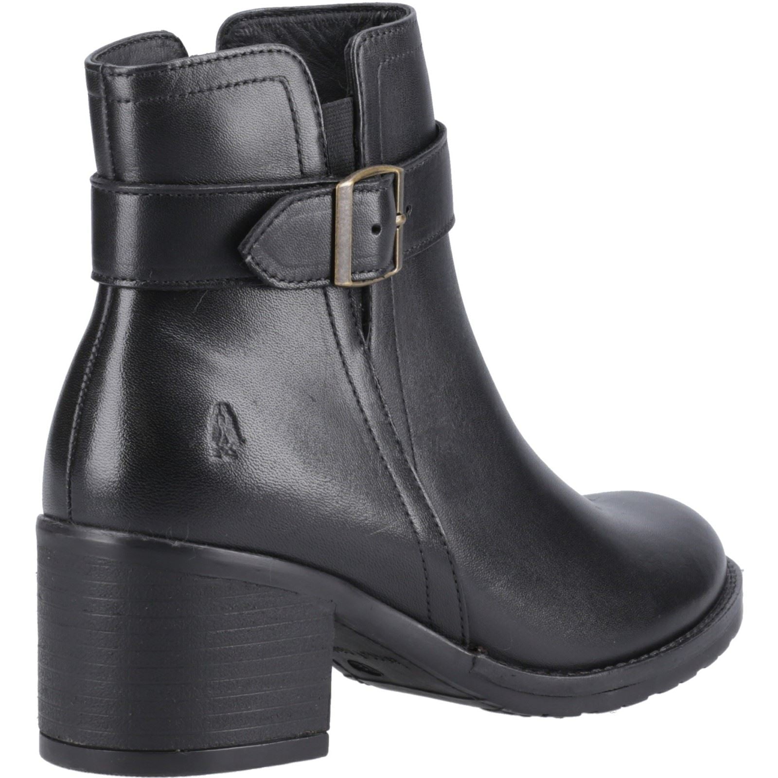 Hush Puppies Hensley Bottes Noires À Talons En Cuir Pour Femme