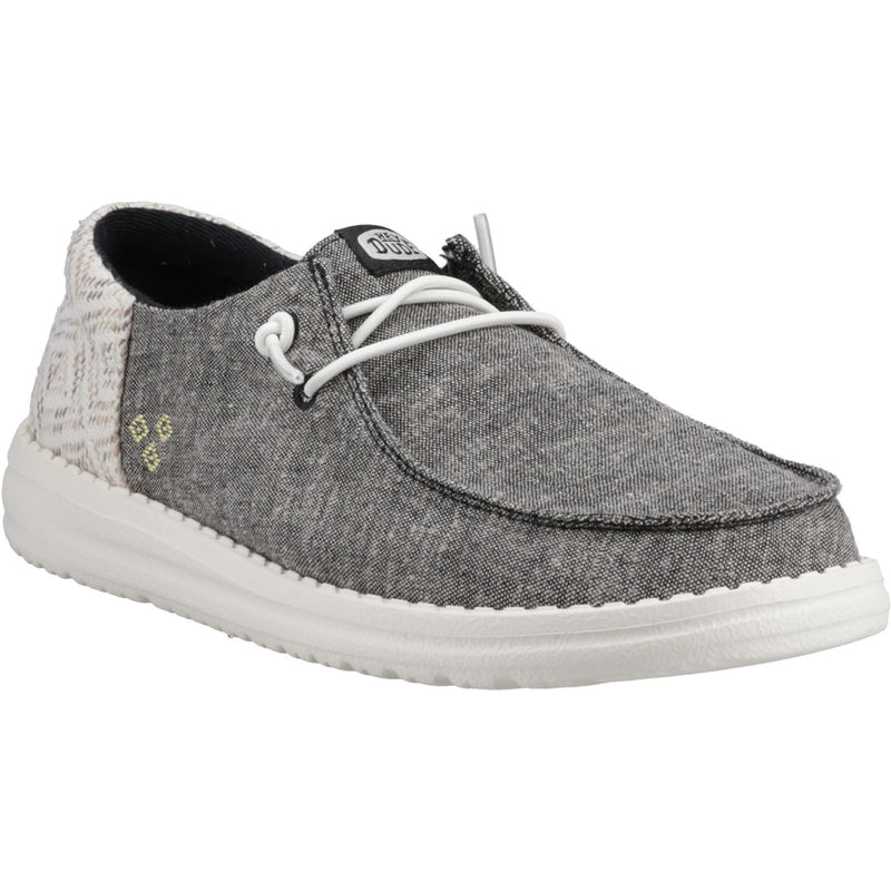 HEYDUDE Wendy Funk Surf Baja Chaussures Mocassins Pour Femme En Mélange De Coton Noir/Multicolore