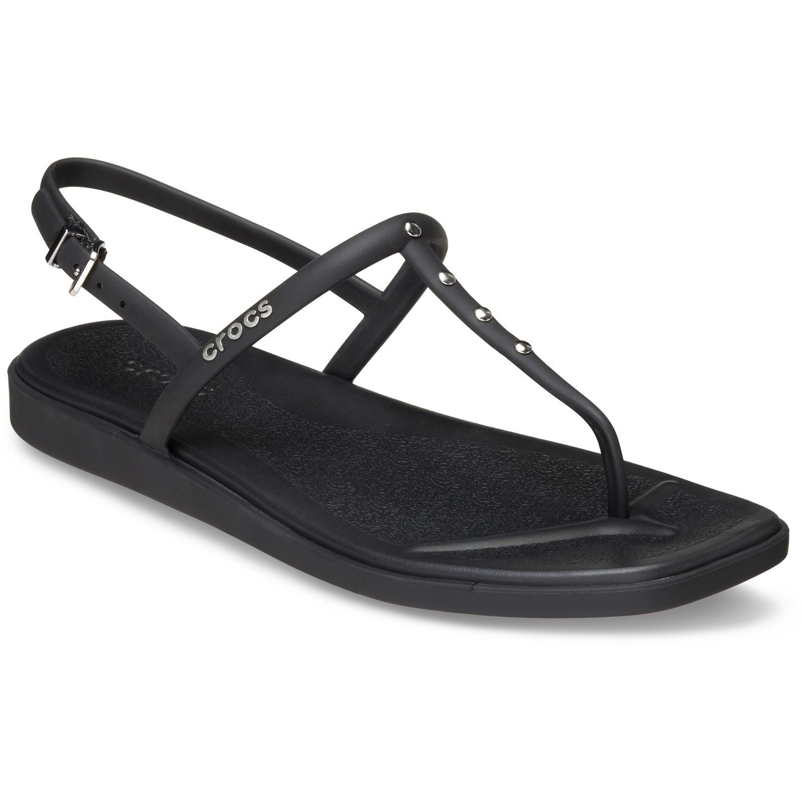Crocs Miami Studded Thong Flip Sandales Noires En Thermoplastique Pour Femmes