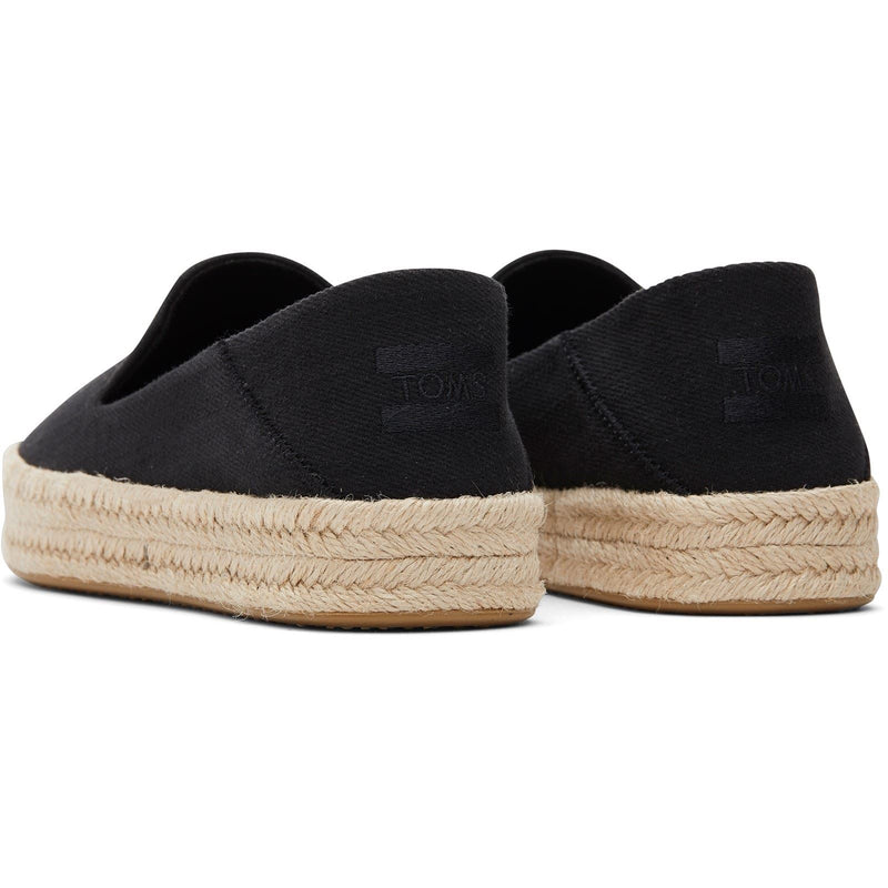 TOMS Carolina Espadrilles Noires Pour Femmes En 100% Coton