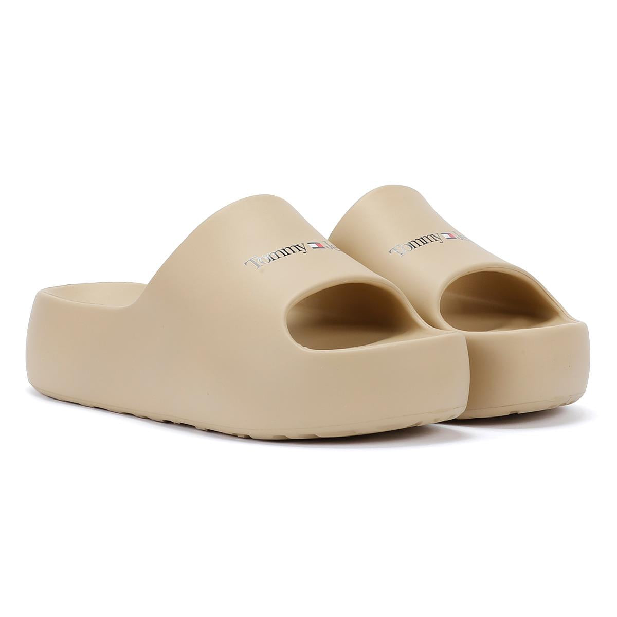 Tommy Hilfiger Chunky Flatform Mules Dorées Pour Femmes