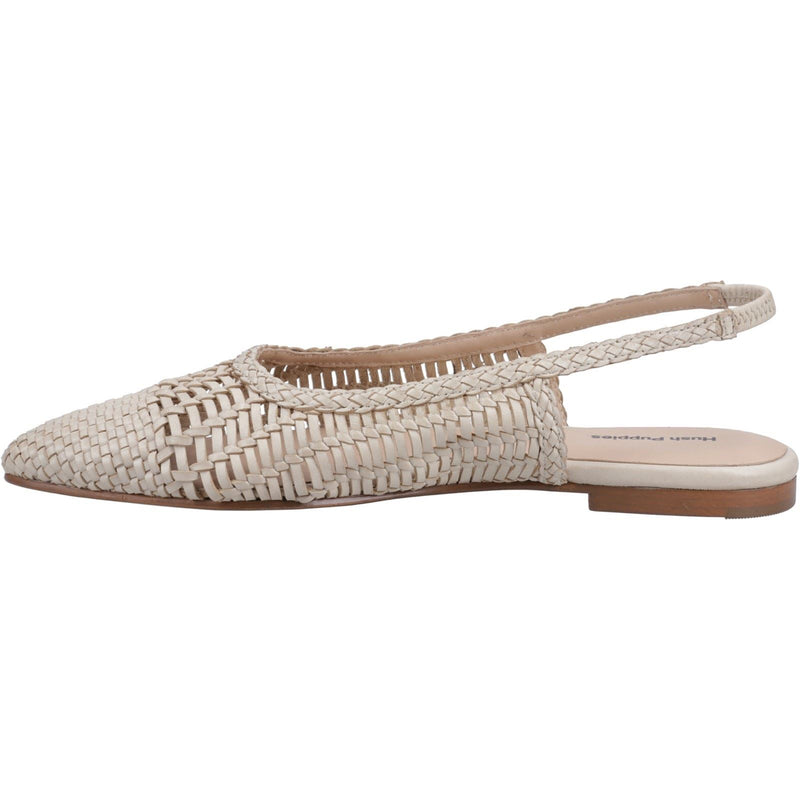 Hush Puppies Dalia Woven Flâneurs Plats En Cuir Pour Femmes En Crème