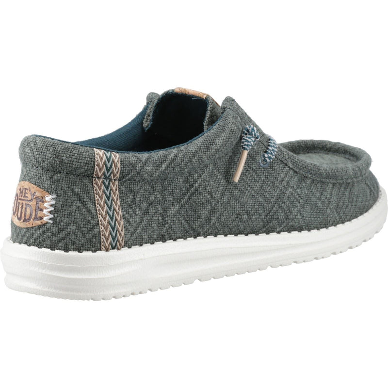 HEYDUDE Wally Jute Chaussures Mocassins Pour Hommes En Jute Vert Mer.