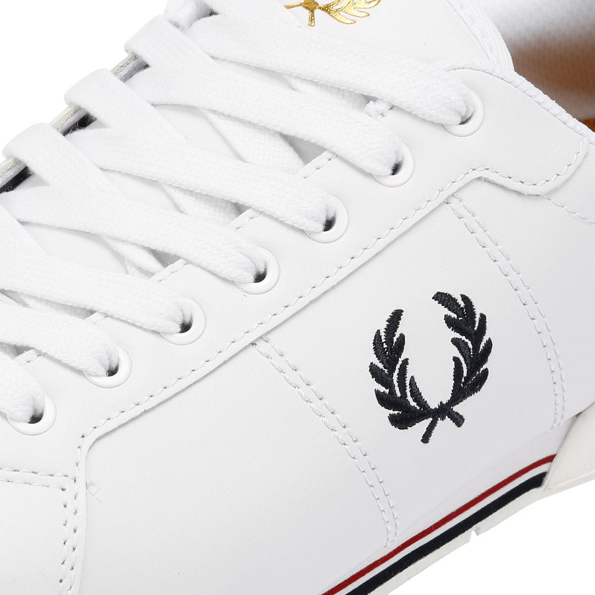 Fred Perry Split Cup Baskets Blanches En Cuir Pour Hommes