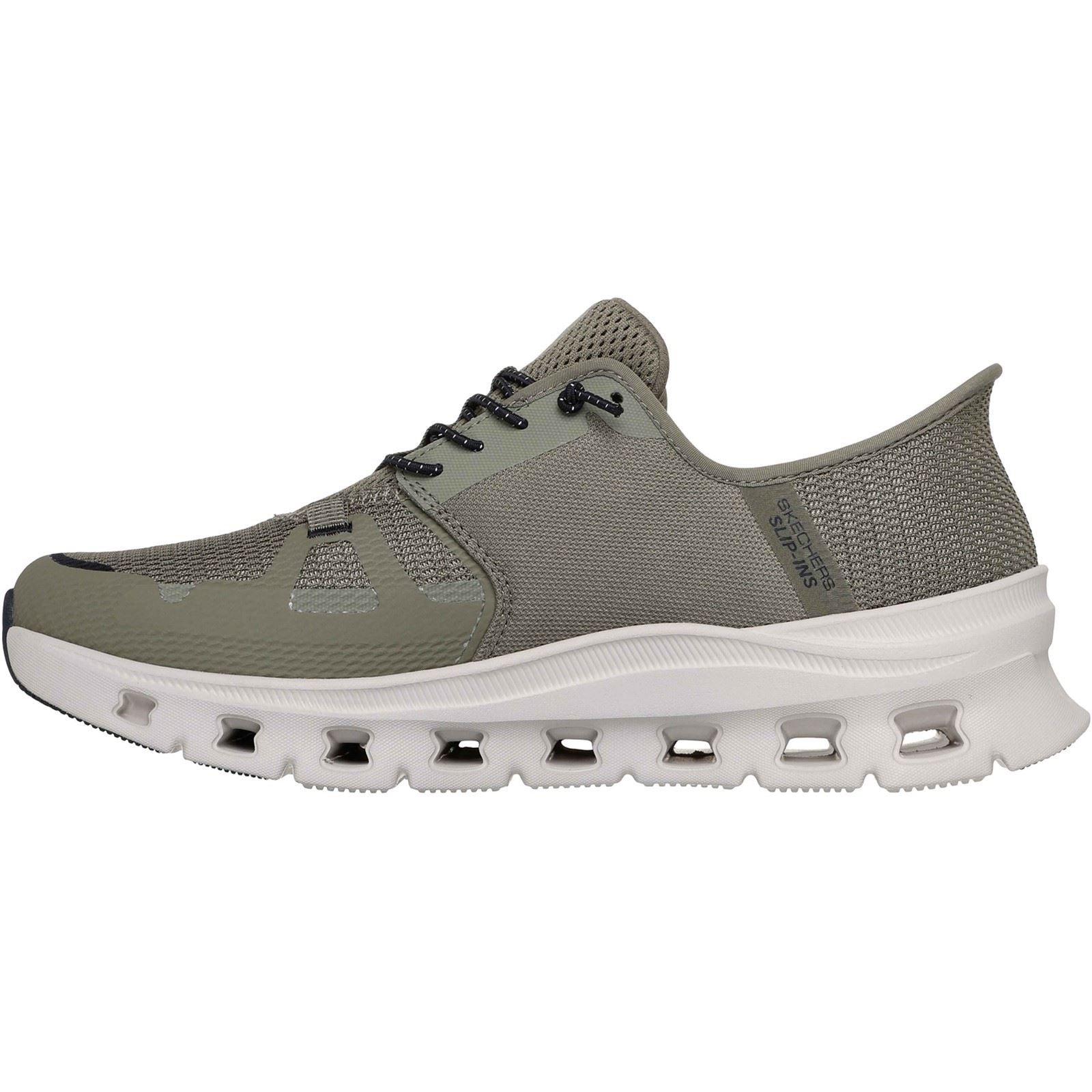 Skechers Glide-Step Pro Baskets Noires/Olives En Textile Pour Hommes