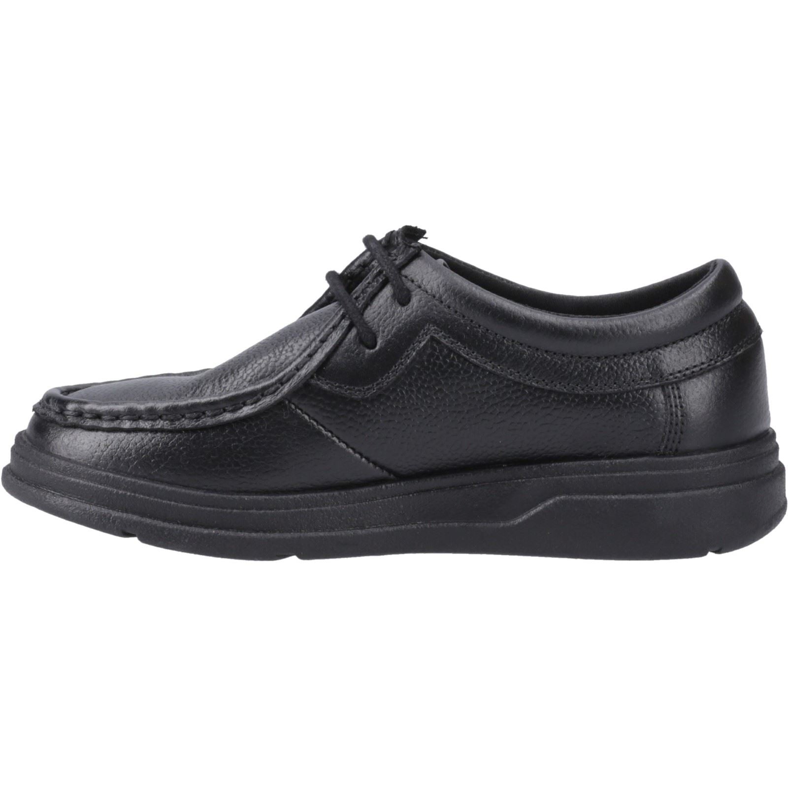 Hush Puppies Ronan Mocc Chaussures De Mocassins Noirs Pour Garçons En Cuir