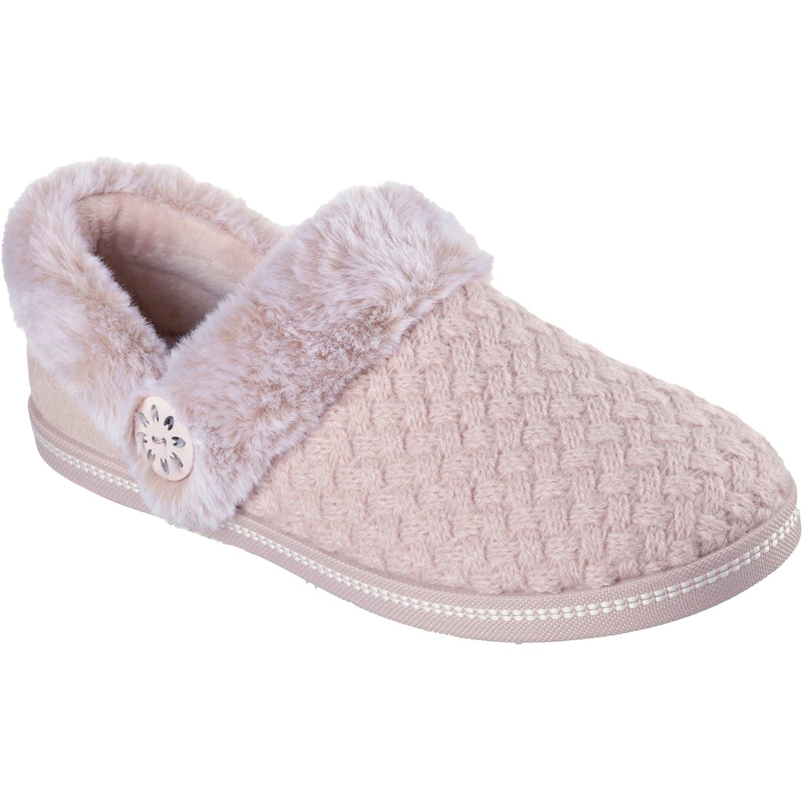 Skechers Cozy Campfire Frosty Promise Chaussons Femme En Polyester Couleur Rose Pâle