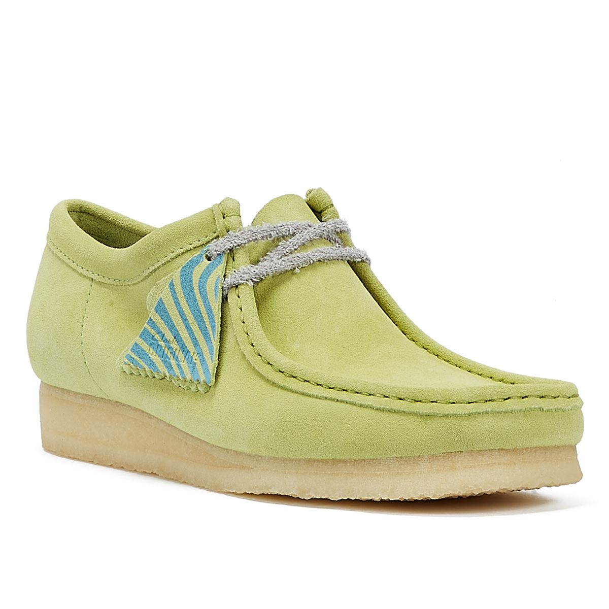 Clarks Originals Wallabee Pale Lime Suede Chaussures À Lacets Pour Hommes De Couleur Citron Vert