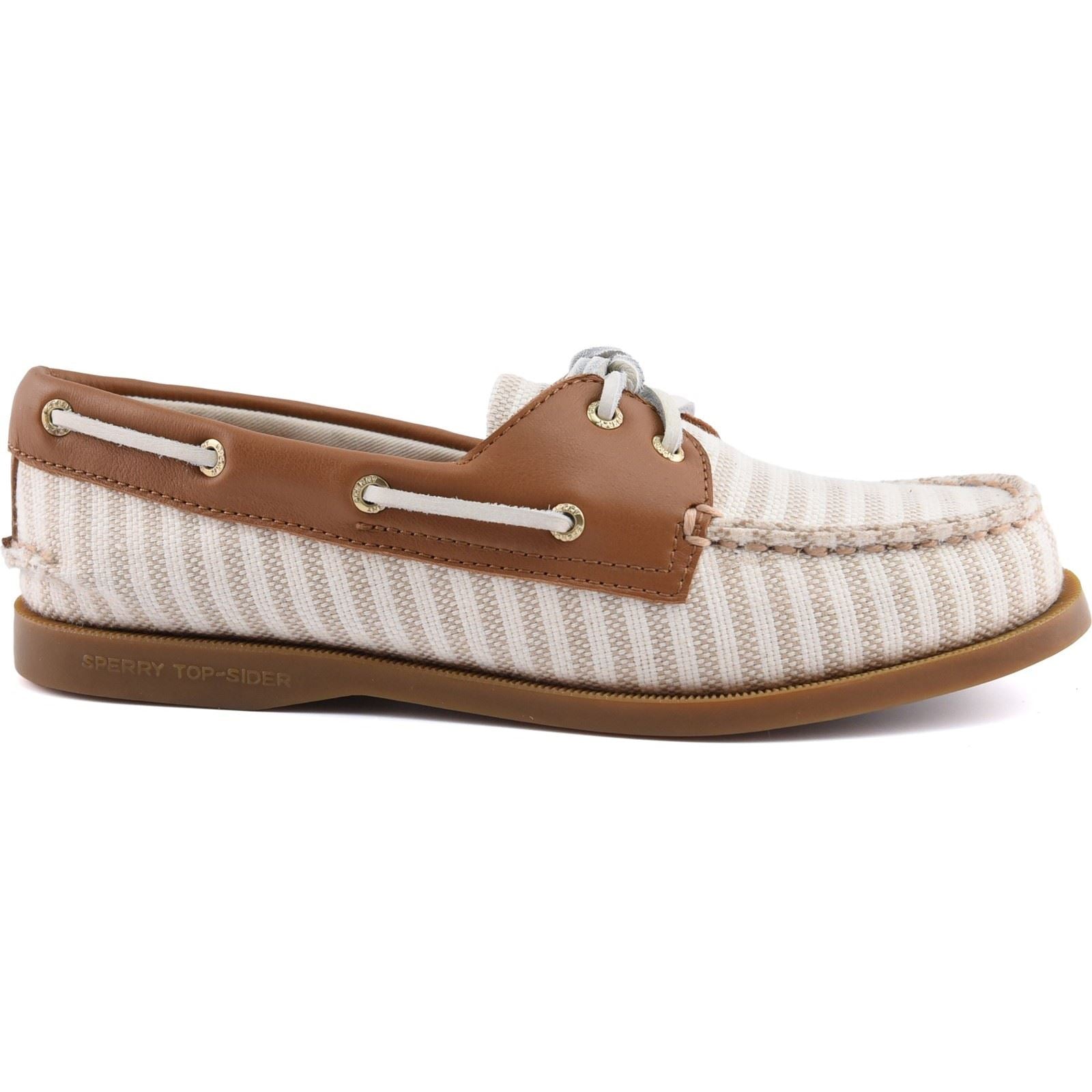 Sperry Authentic Original Bateaux En Textile Pour Femmes Blancs/Naturels