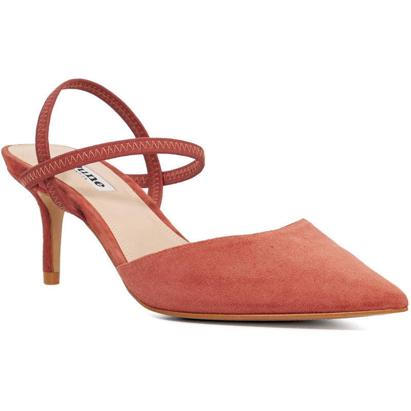 Dune Classical Chaussures En Cuir Pour Femme De Couleur Corail