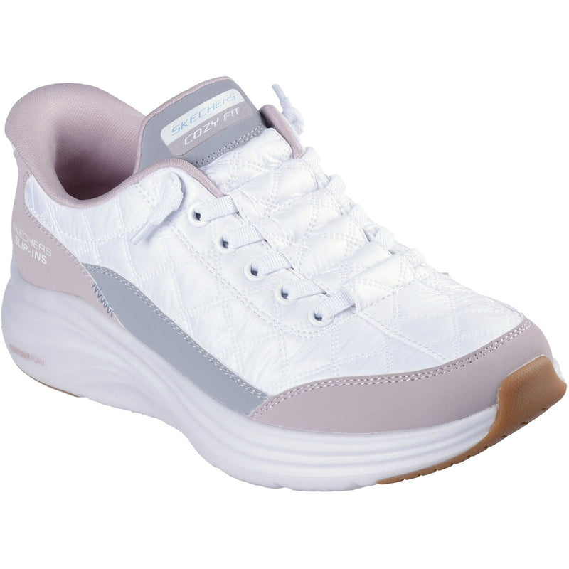Skechers Contour Foam Cozy Fit Chaussures De Sport Femme Blanches/lavande En Textile