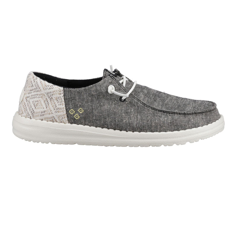 HEYDUDE Wendy Funk Surf Baja Chaussures Mocassins Pour Femme En Mélange De Coton Noir/Multicolore