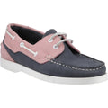 Hush Puppies Isabel Chaussures Bateau En Cuir Pour Femmes, Bleu Marine/Rose