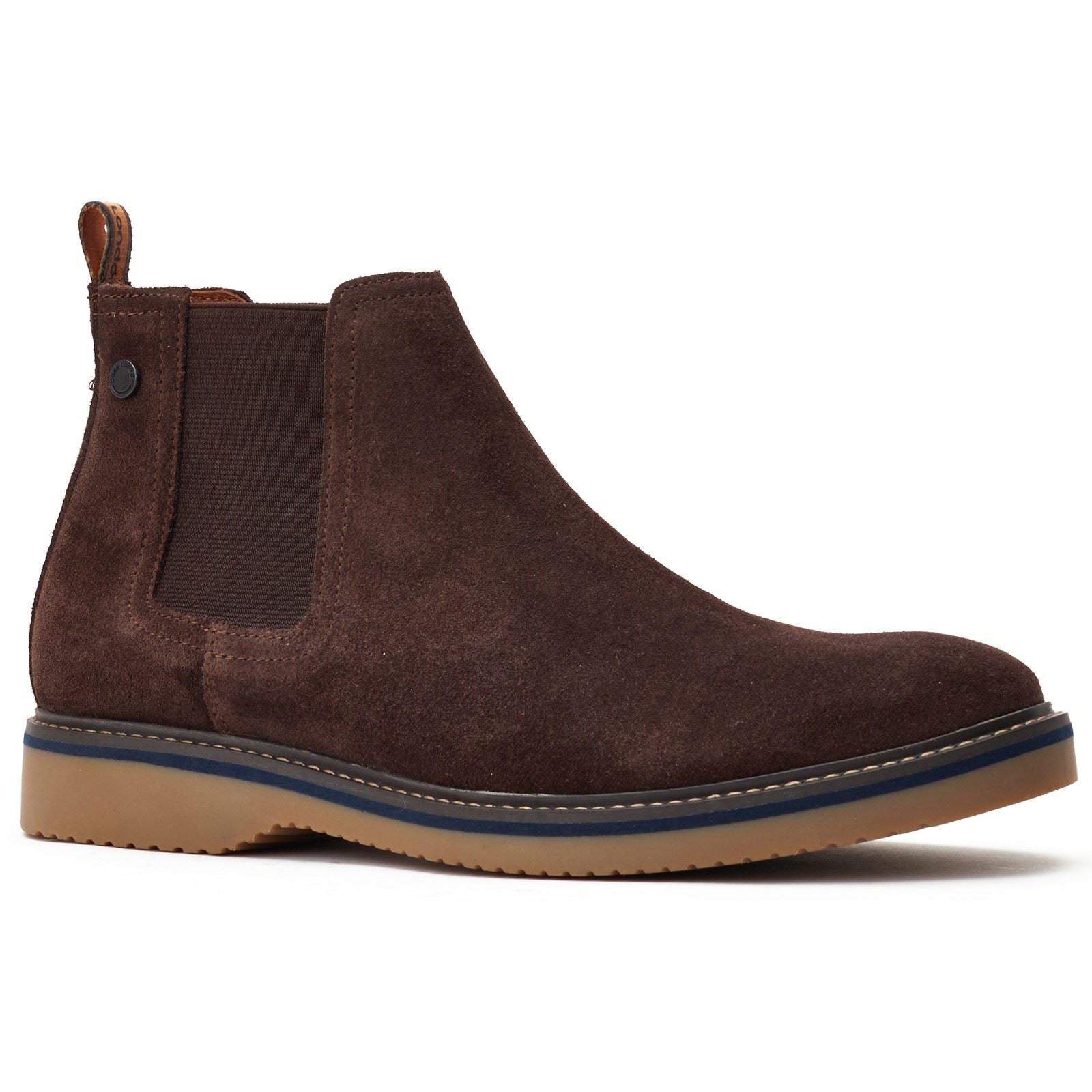 Base London Hooper Bottes En Cuir Pour Hommes Marron Foncé