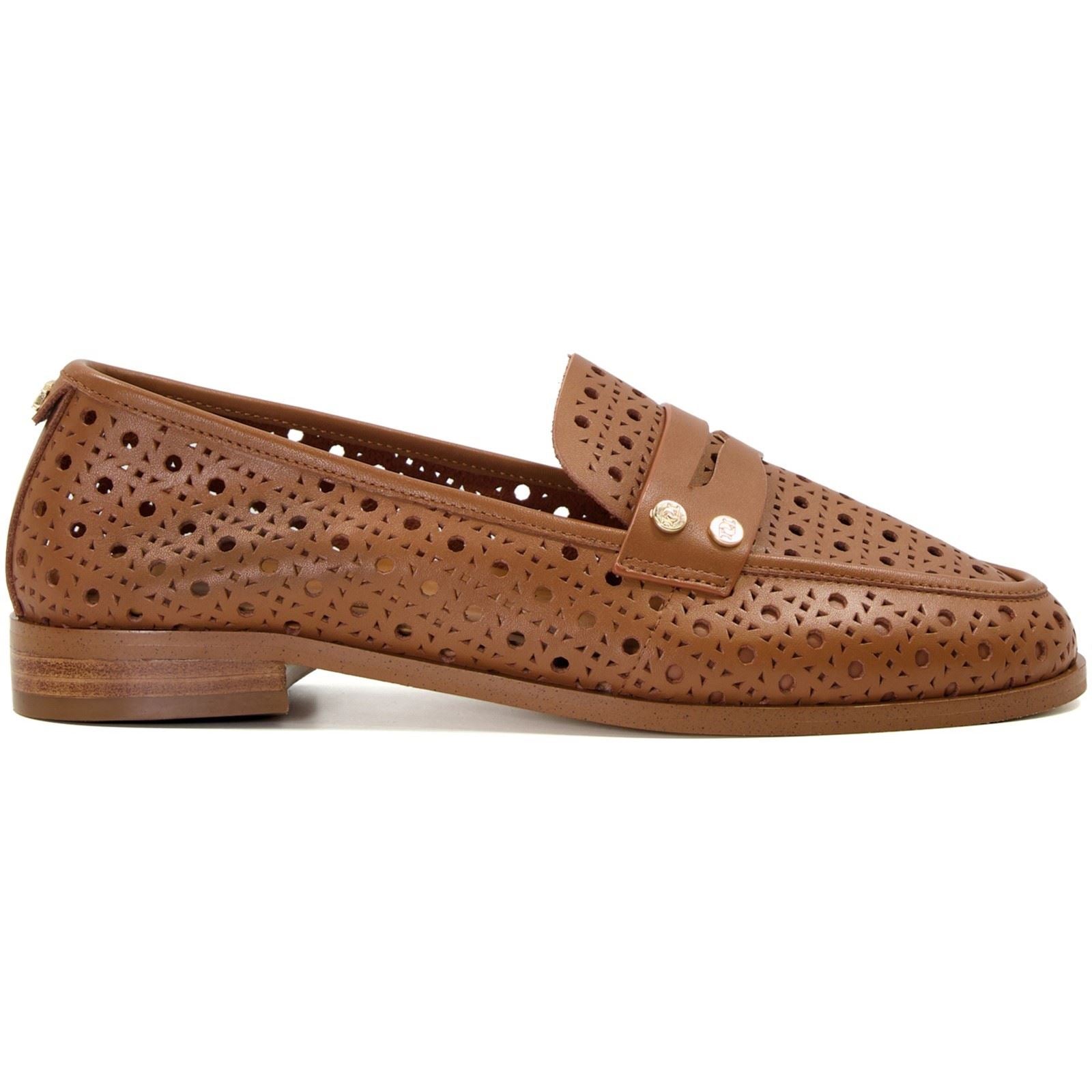 Dune Glimmered Mocassins En Cuir Pour Femmes, Couleur Fauve