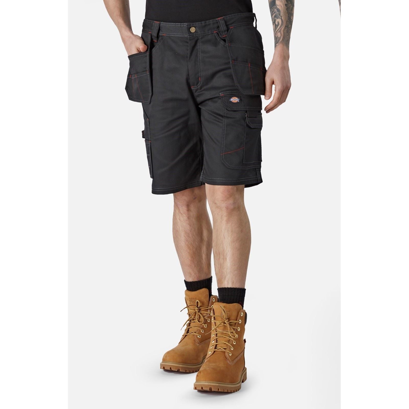 Dickies Redhawk Pro Work Shorts De Travail Noirs En Polyester Pour Hommes