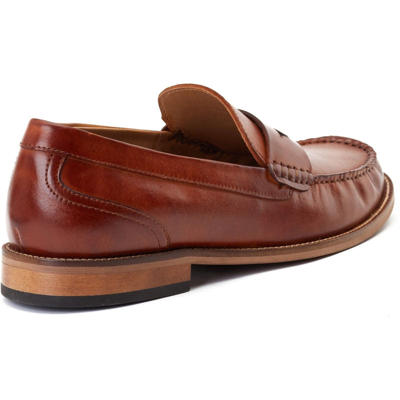 Base London Garfield Chaussures À Enfiler Pour Hommes En Cuir Brûlé.