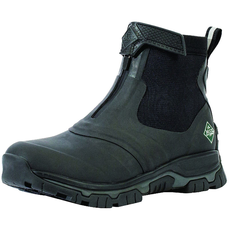 Muck Boots Apex Mid Zip Bottes De Pluie En Caoutchouc Noir/Sombre Shadow En Français.