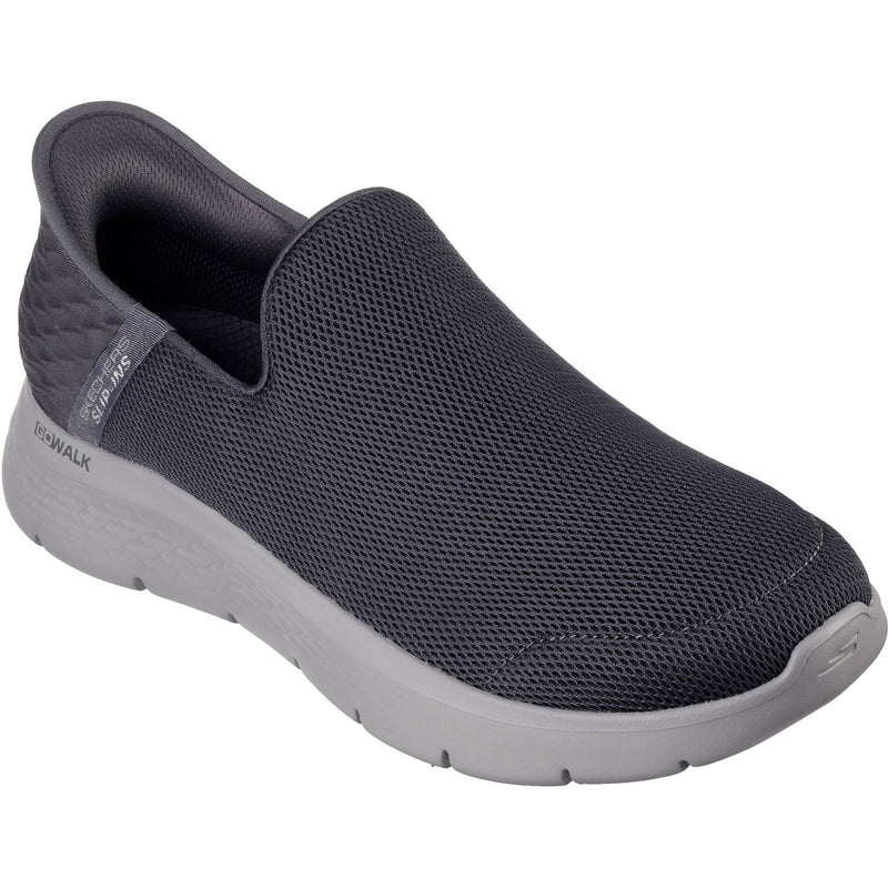 Skechers Go Walk Flex No Hands Baskets Homme En Synthétique Gris Foncé