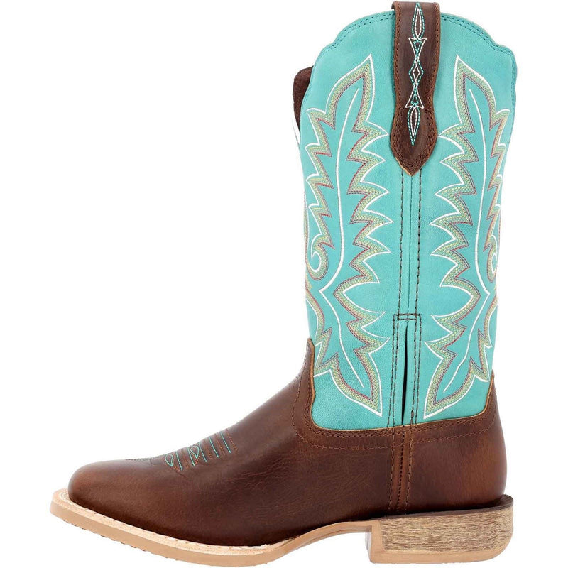 Durango Lady Rebel Pro Bottes En Cuir Pour Femmes Bay Marron/bleu Arctique