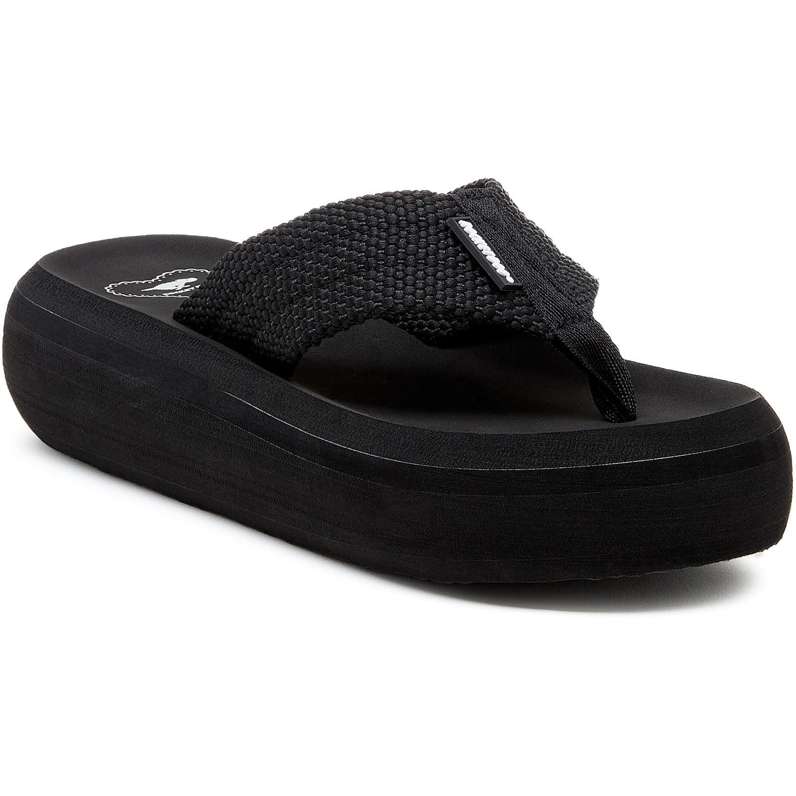 Rocket Dog Sandy Webbing Sandales Noires Pour Femme En Textile