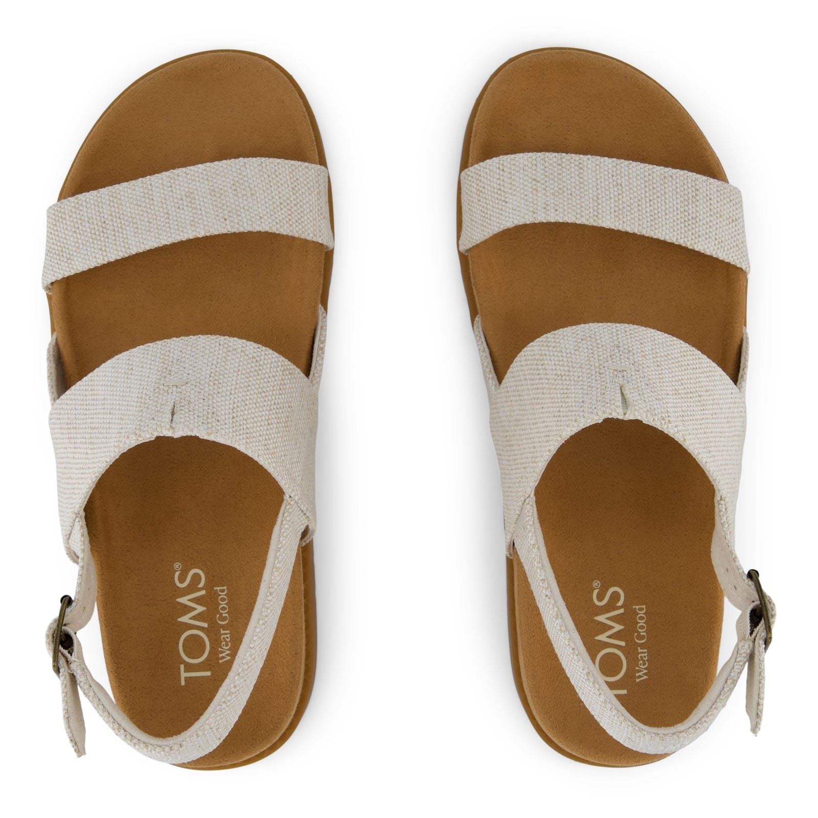 TOMS Marin Sandales Naturelles En Textile Pour Femmes