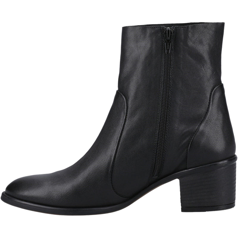 Hush Puppies Winona Bottes Noires En Cuir Pour Femmes