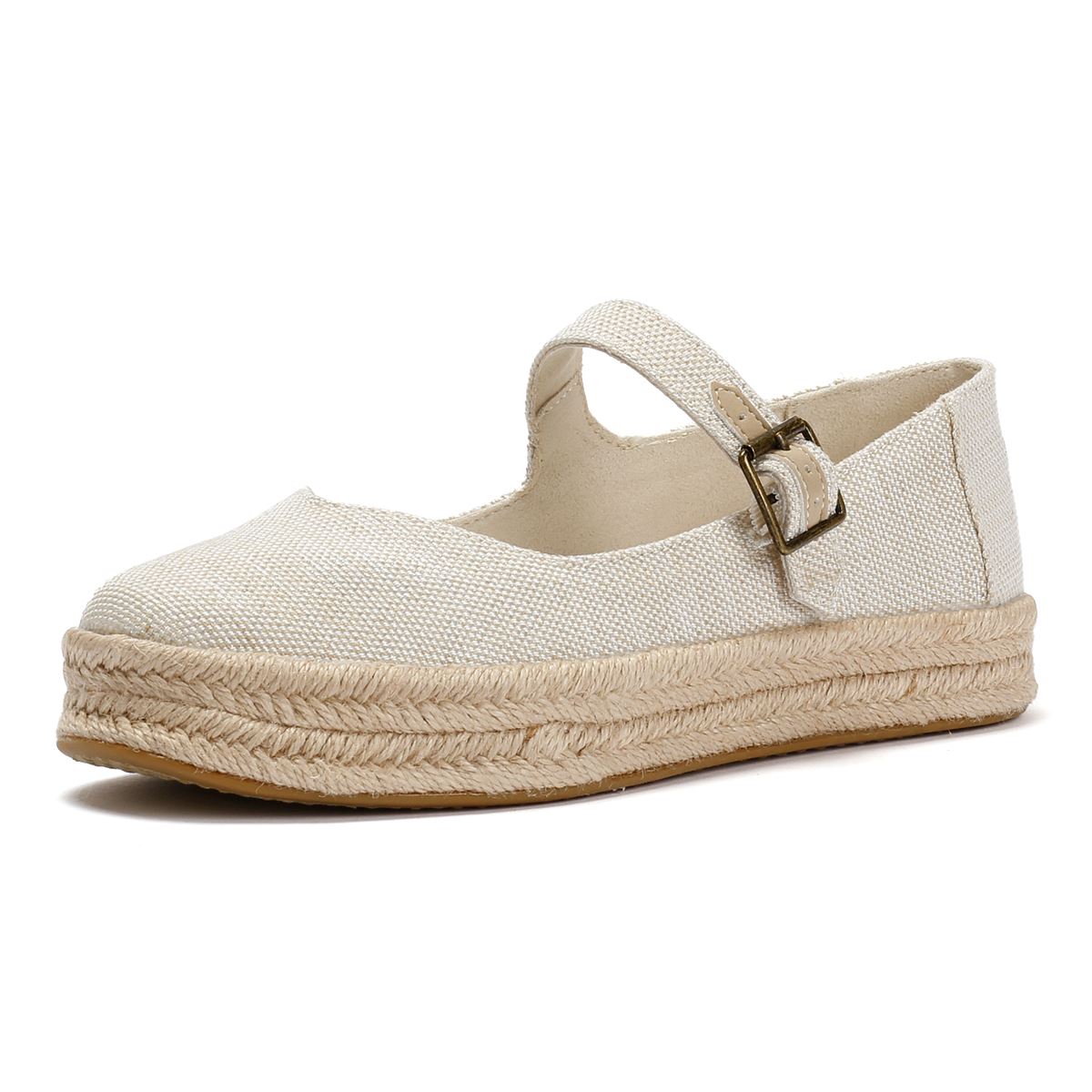 TOMS Carolina Mary Jane Espadrilles Blanches En Textile Pour Femmes