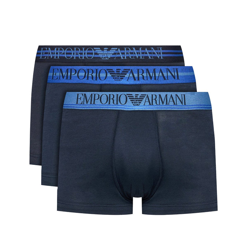 Emporio Armani Mens 3 Pack Trunk Navy / Multi