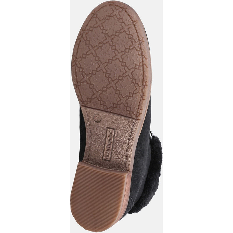 Hush Puppies Effie Bottes Noires En Fausse Fourrure Pour Femme