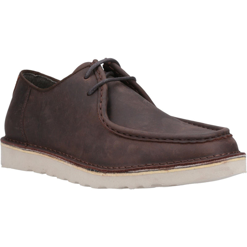 Hush Puppies Otis Chaussures En Cuir Marron À Lacets Pour Homme