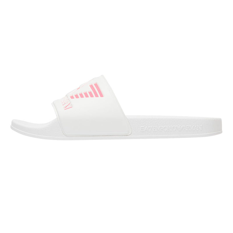 Emporio Armani EA7 Sea World Shiny Womens White / Pink Fluo Slides