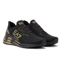 EA7 Crusher Distance Knit Mens Triple Black / Gold Trainers